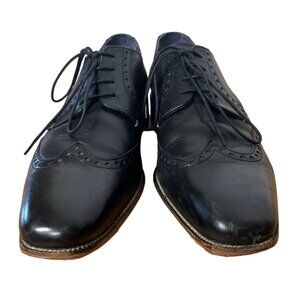 Jones Bootmaker Mens 9.5 Black Leather Brogues Wingtip Classic Dress Shoes EU43